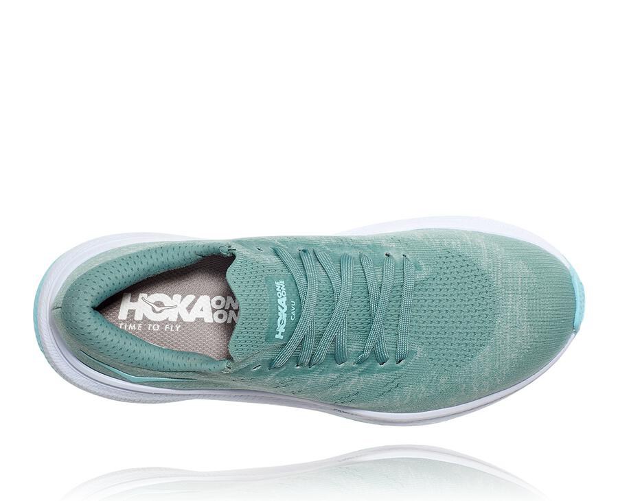 Hoka Australia One One Cavu 3 - Womens Walking Shoes Blue/White - TKJLI-4519